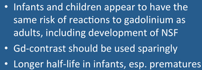 gadolinium in infants