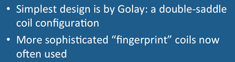 MRI gradient coils, Golay, saddle coils, fingerprint coils