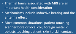 burns in MRI summary